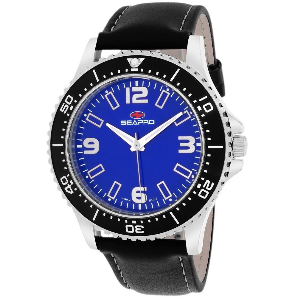 Seapro Men&#39;s SP5312 Tideway Black Leather Watch