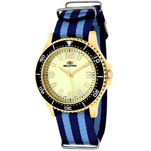 Seapro Women's SP5419NBL Tideway Black and Blue Nylon Watch