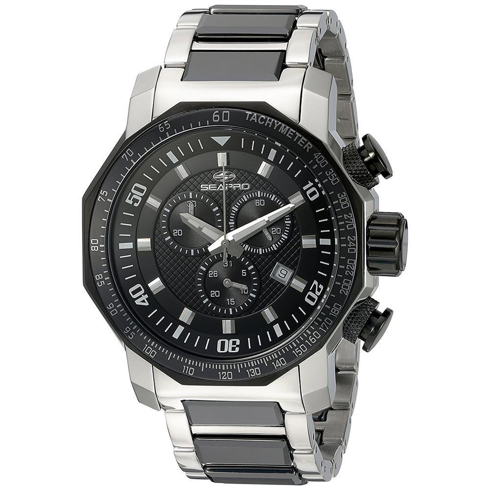 Seapro Men's SP6122 Coral Chronograph Two-Tone Ceramic and Stainless Steel Watch