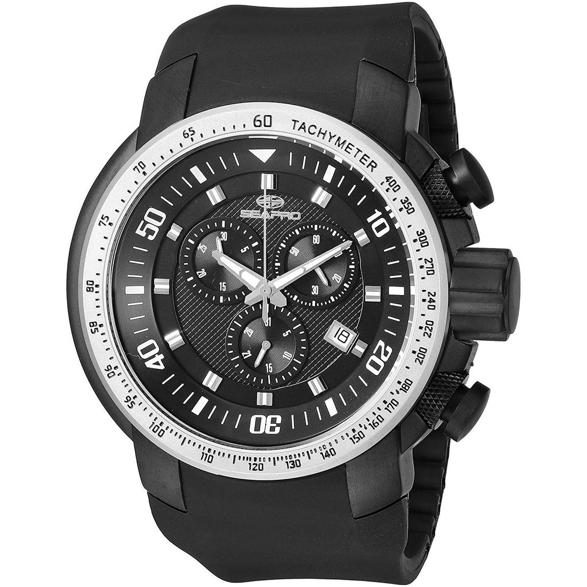 Seapro Men&#39;s SP7121 Imperial Chronograph Black Silicone Watch