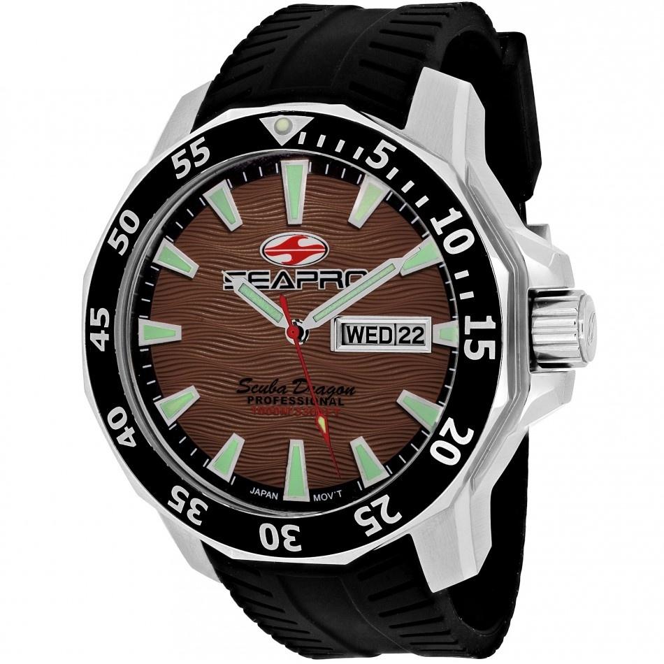 Seapro Men's SP8315 Scuba Dragon Diver Limited Edition  Black Silicone Watch