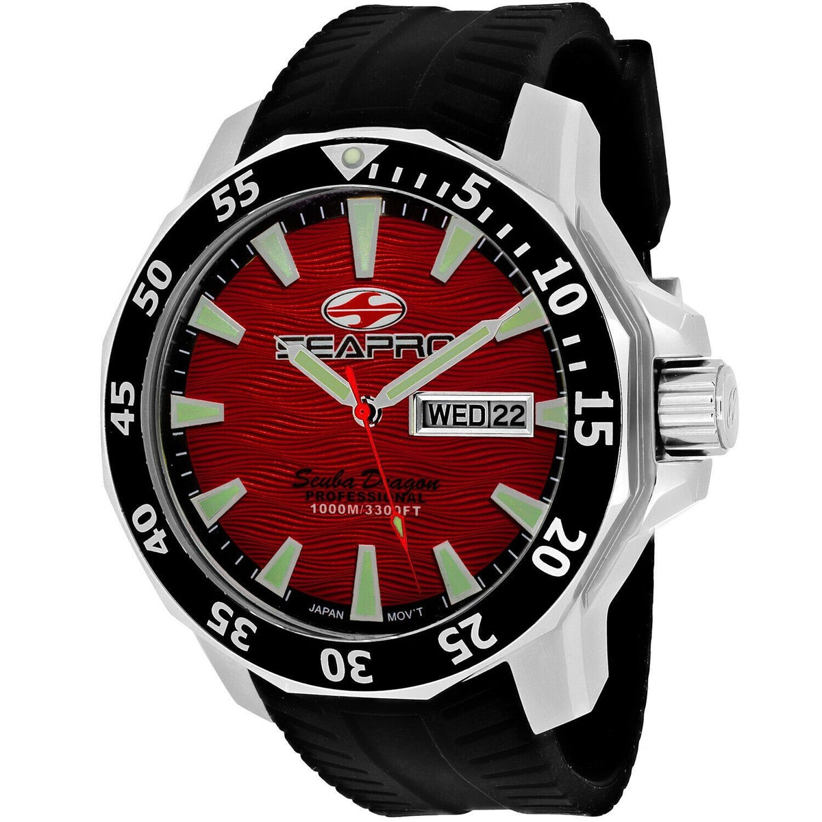 Seapro Men's SP8317 Scuba Dragon Diver Limited Edition  Black Silicone Watch