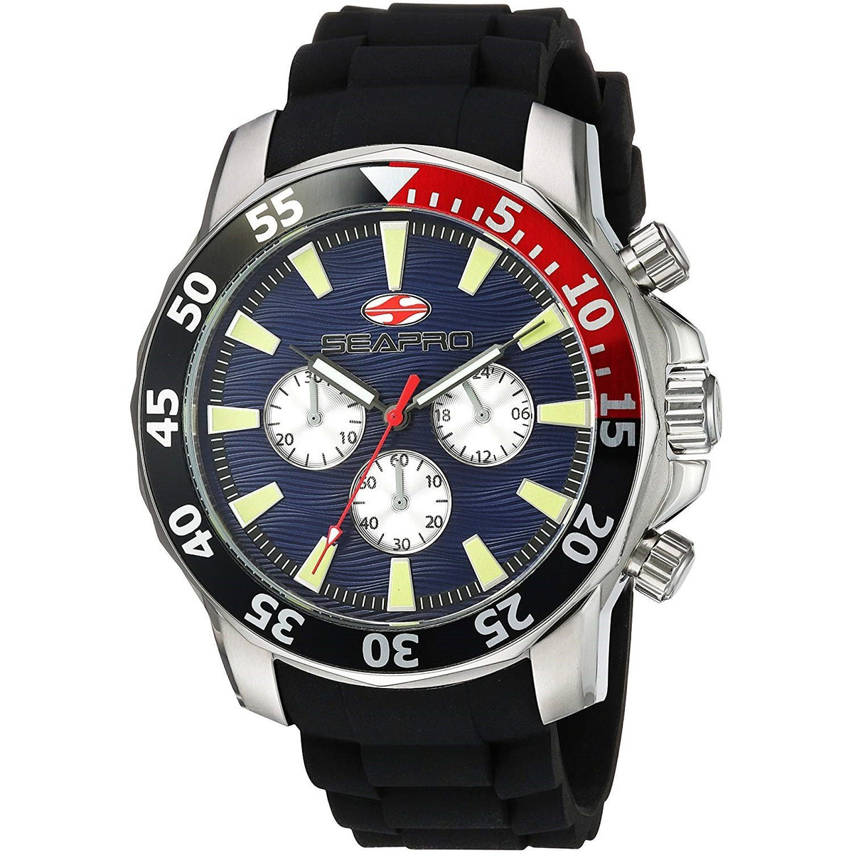 Seapro Men&#39;s SP8331 Scuba Explorer Chronograph Black Silicone Watch