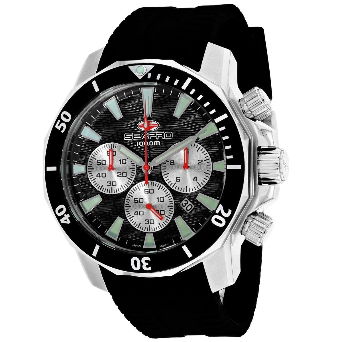 Seapro Men's SP8341R Scuba Dragon Diver Limited Edition  Chronograph Black Silicone Watch