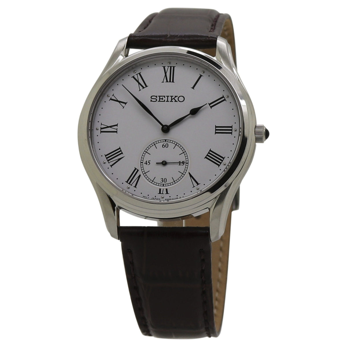Seiko Men's SRK049 Essentials Brown Leather Watch