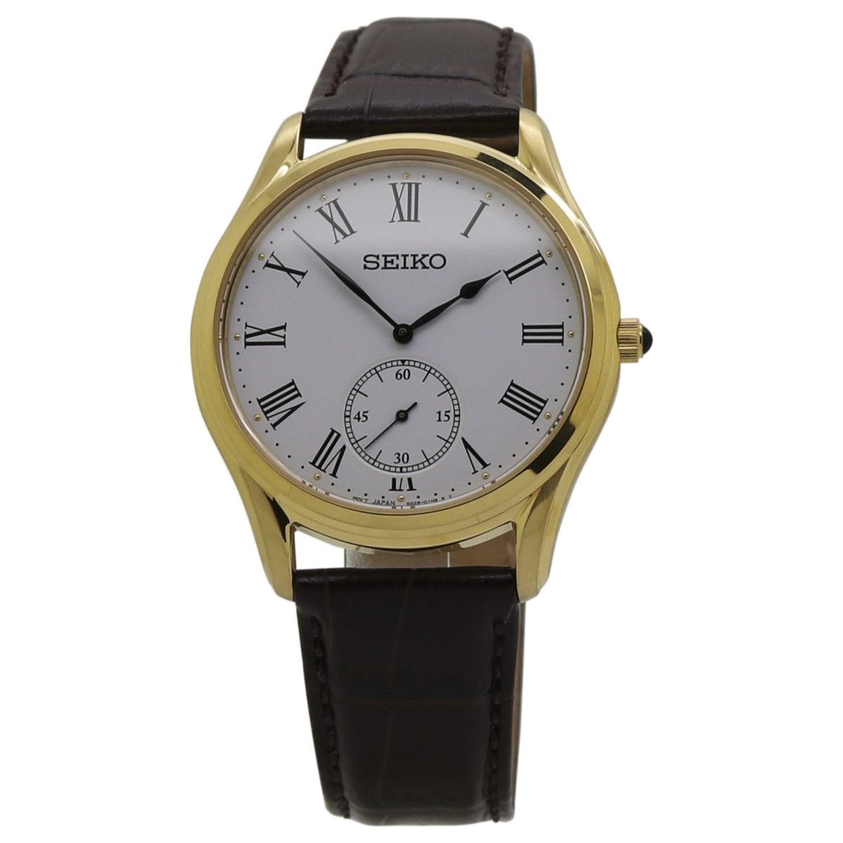 Seiko Men&#39;s SRK050 Essentials Brown Leather Watch