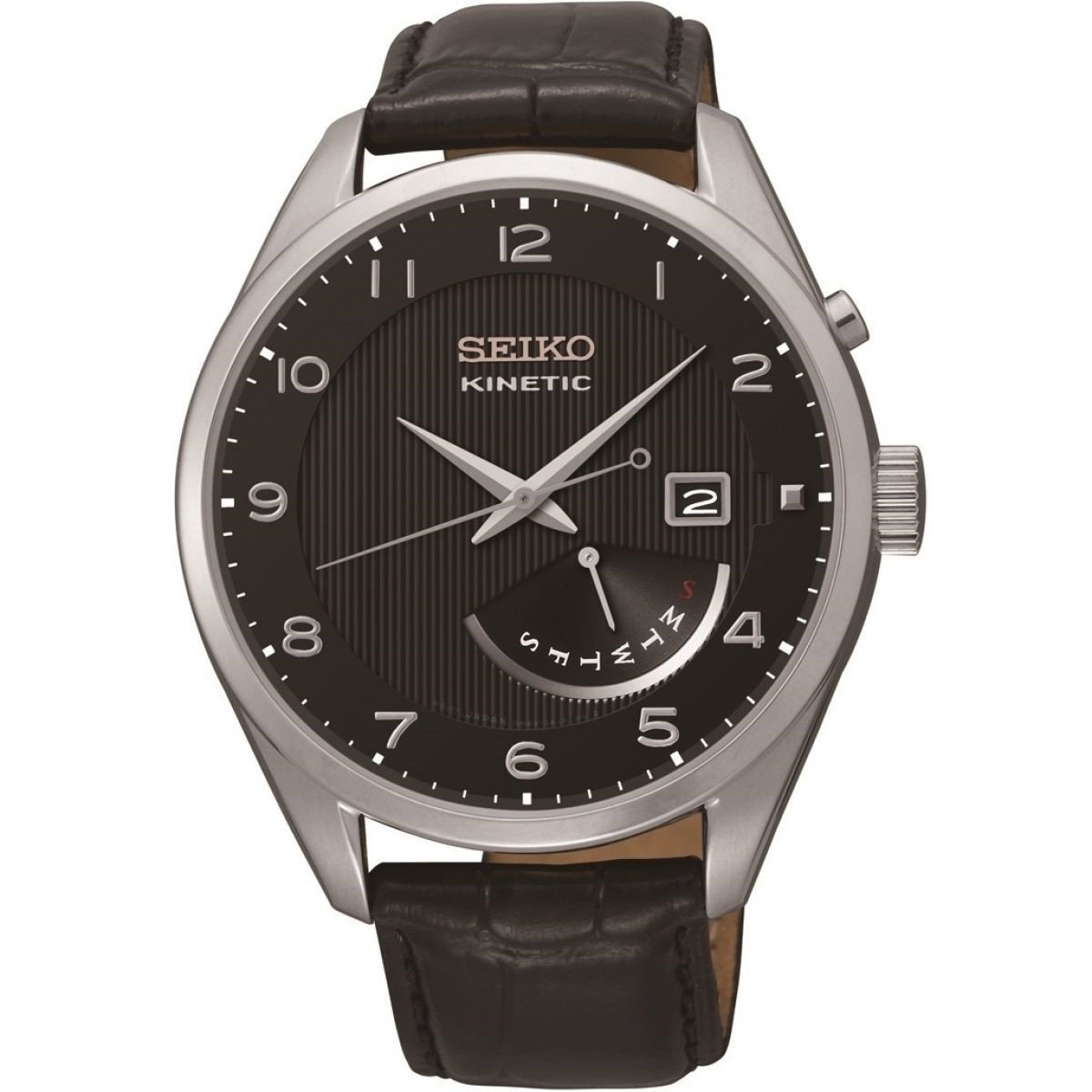 Seiko Men&#39;s SRN051 Neo Automatic Black Leather Watch