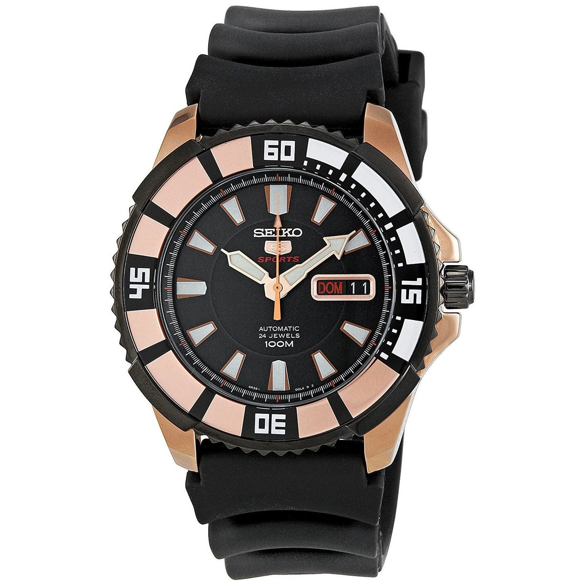 Seiko Men&#39;s SRP210 Black Silicone Watch