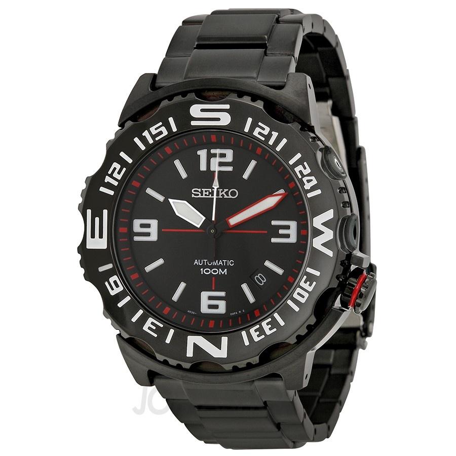 Seiko Men&#39;s SRP447 Superior Automatic Automatic Black Stainless Steel Watch