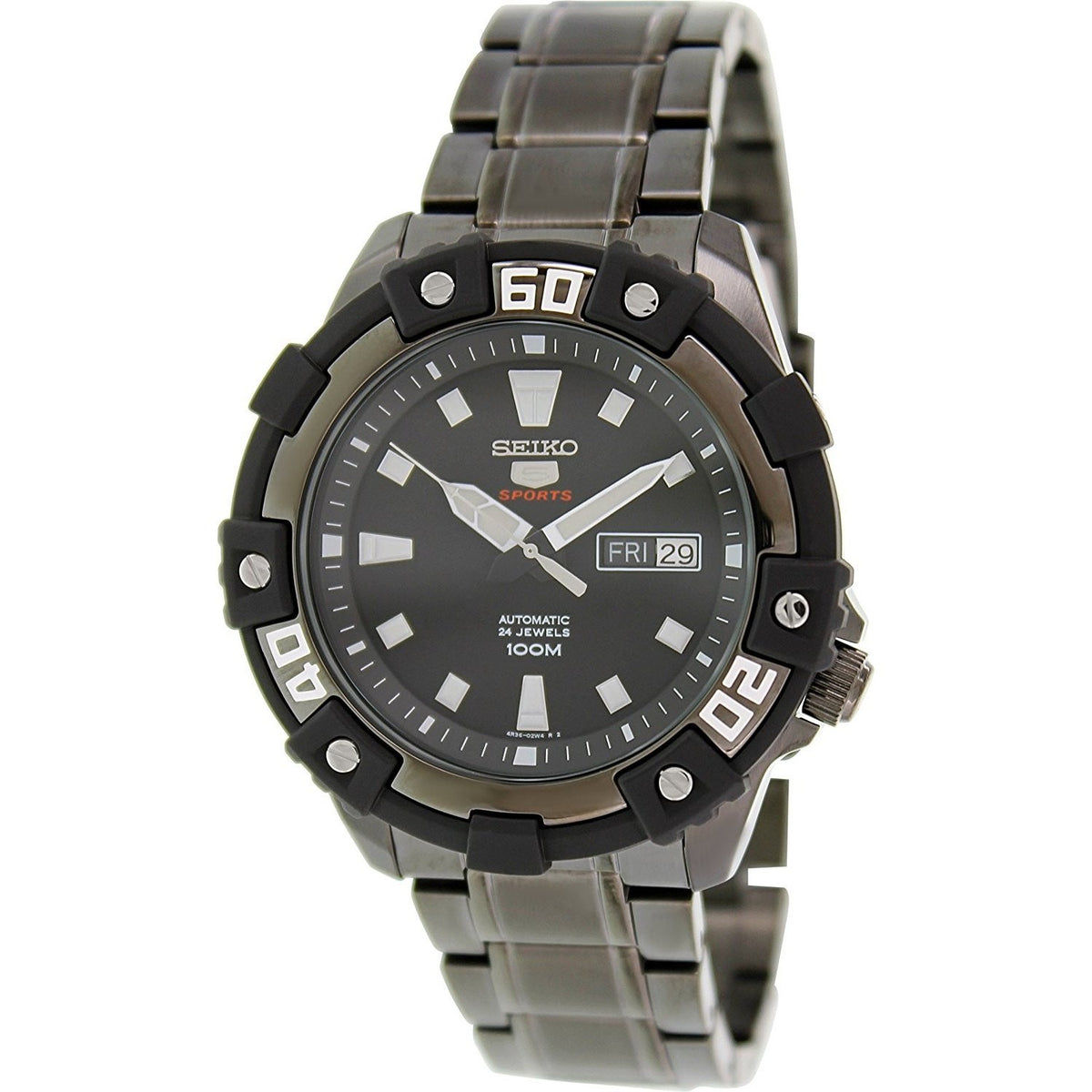 Seiko Men&#39;s SRP477 Automatic Black Stainless Steel Watch