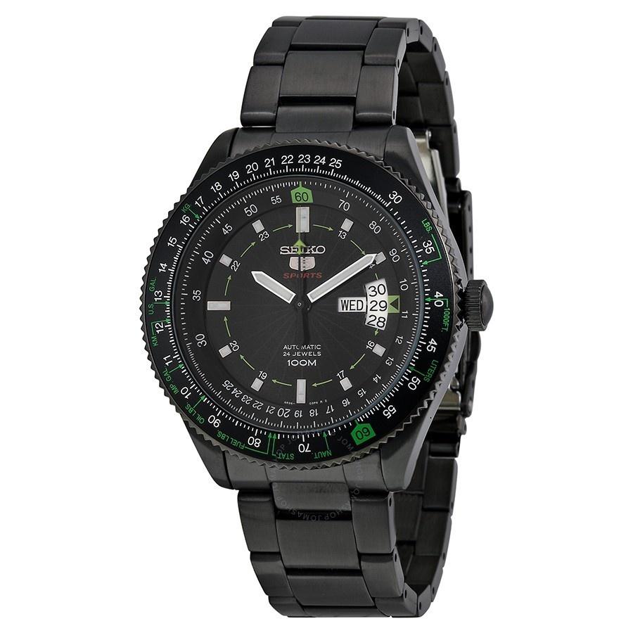 Seiko Men&#39;s SRP617 Seiko 5 Black Stainless Steel Watch
