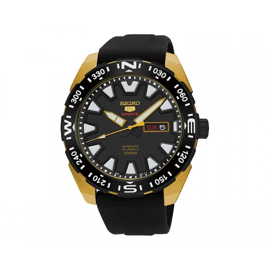 Seiko Men's SRP750J1 Seiko 5 Sports Black Rubber Watch