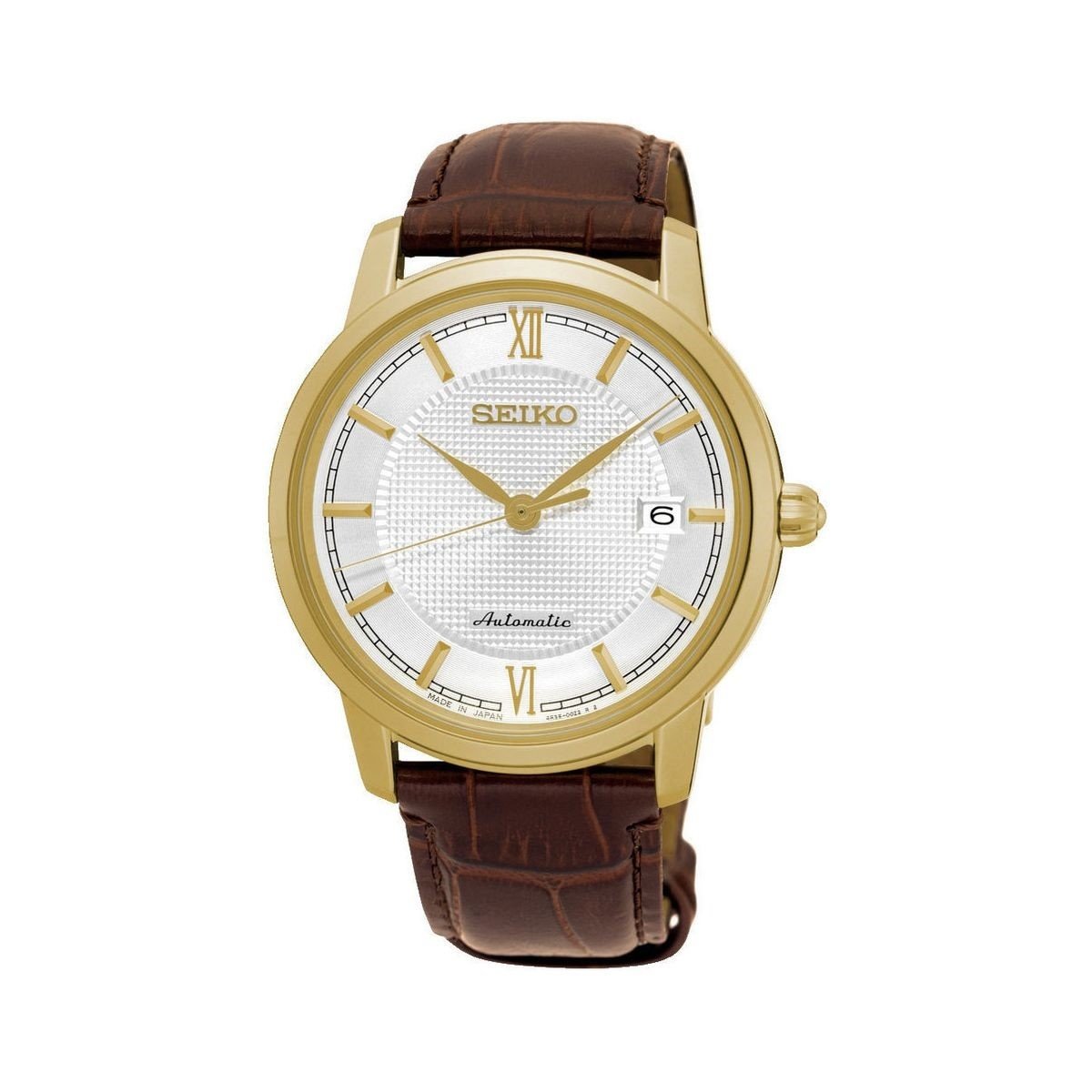 Seiko Men's SRPA14J1 Presage Brown Leather Watch