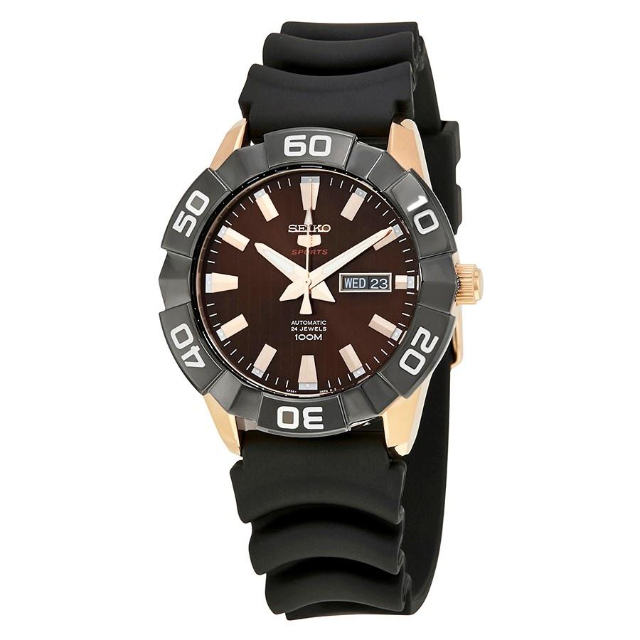 Seiko Men&#39;s SRPA58 5 Automatic Black Stainless Steel Watch