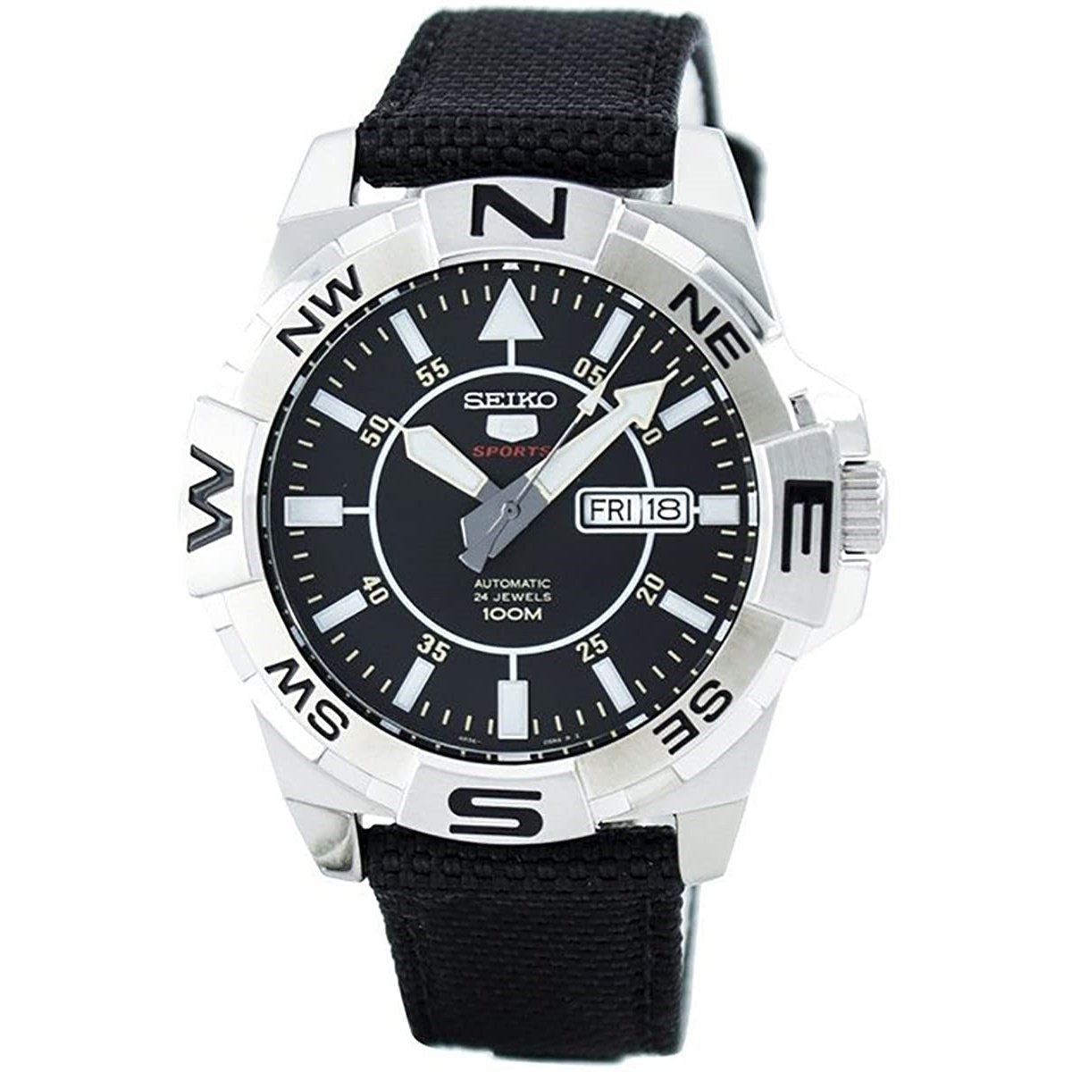 Seiko Men's SRPA69 Seiko 5 Black Canvas Watch