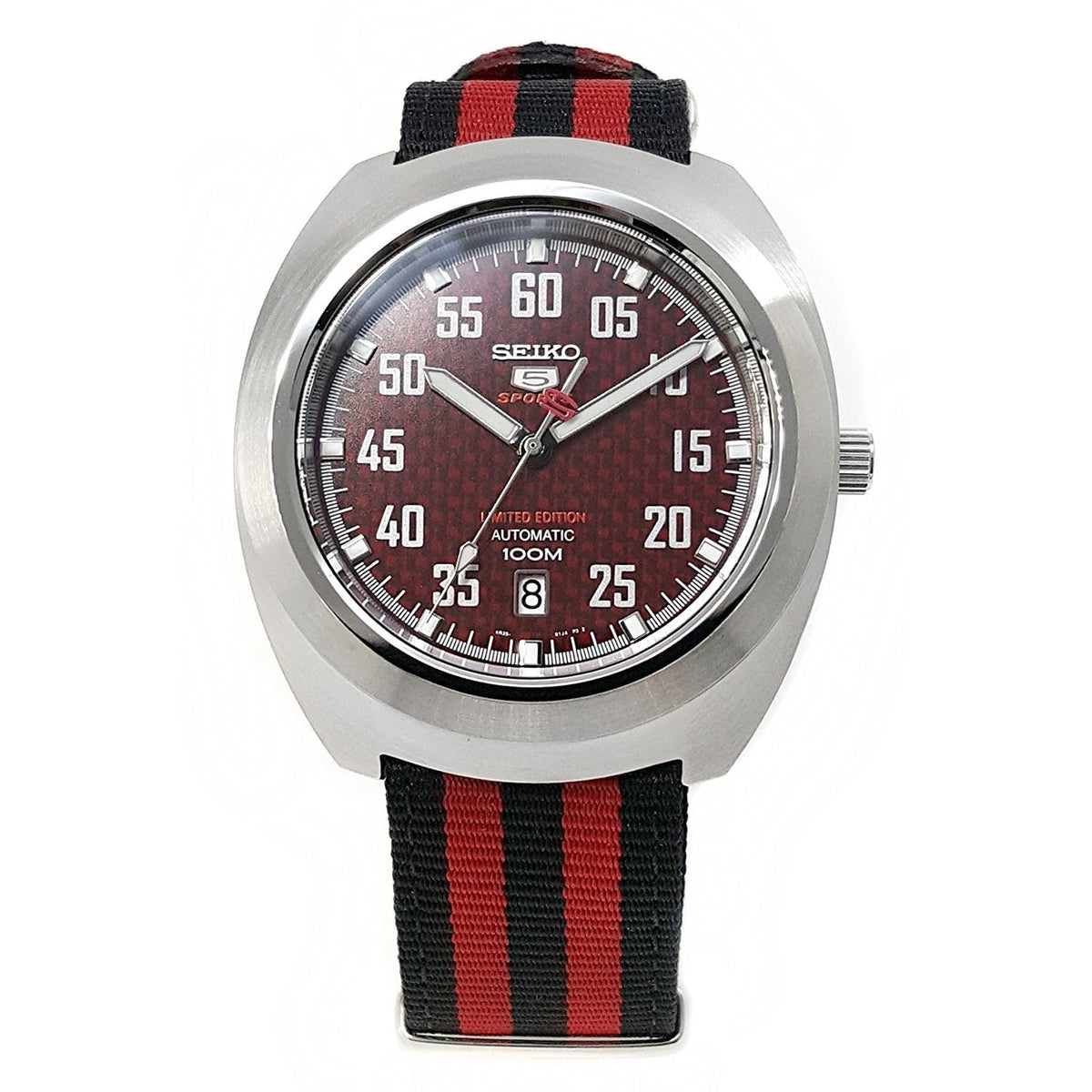 Seiko Men&#39;s SRPA87 5 Limited Edition Automatic Red and Black Canvas Watch