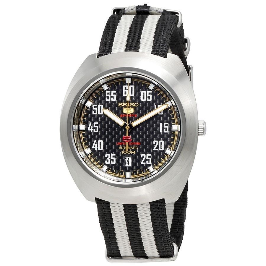 Seiko Men&#39;s SRPA93 5 Limited Edition Automatic White and Black Canvas Watch
