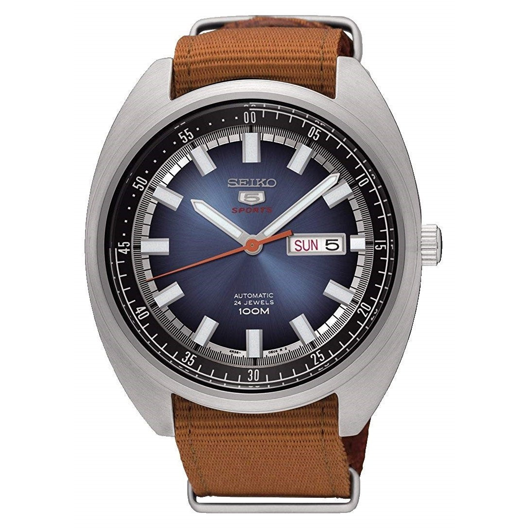 Seiko Men's SRPB21 Series 5 Brown Nylon Watch