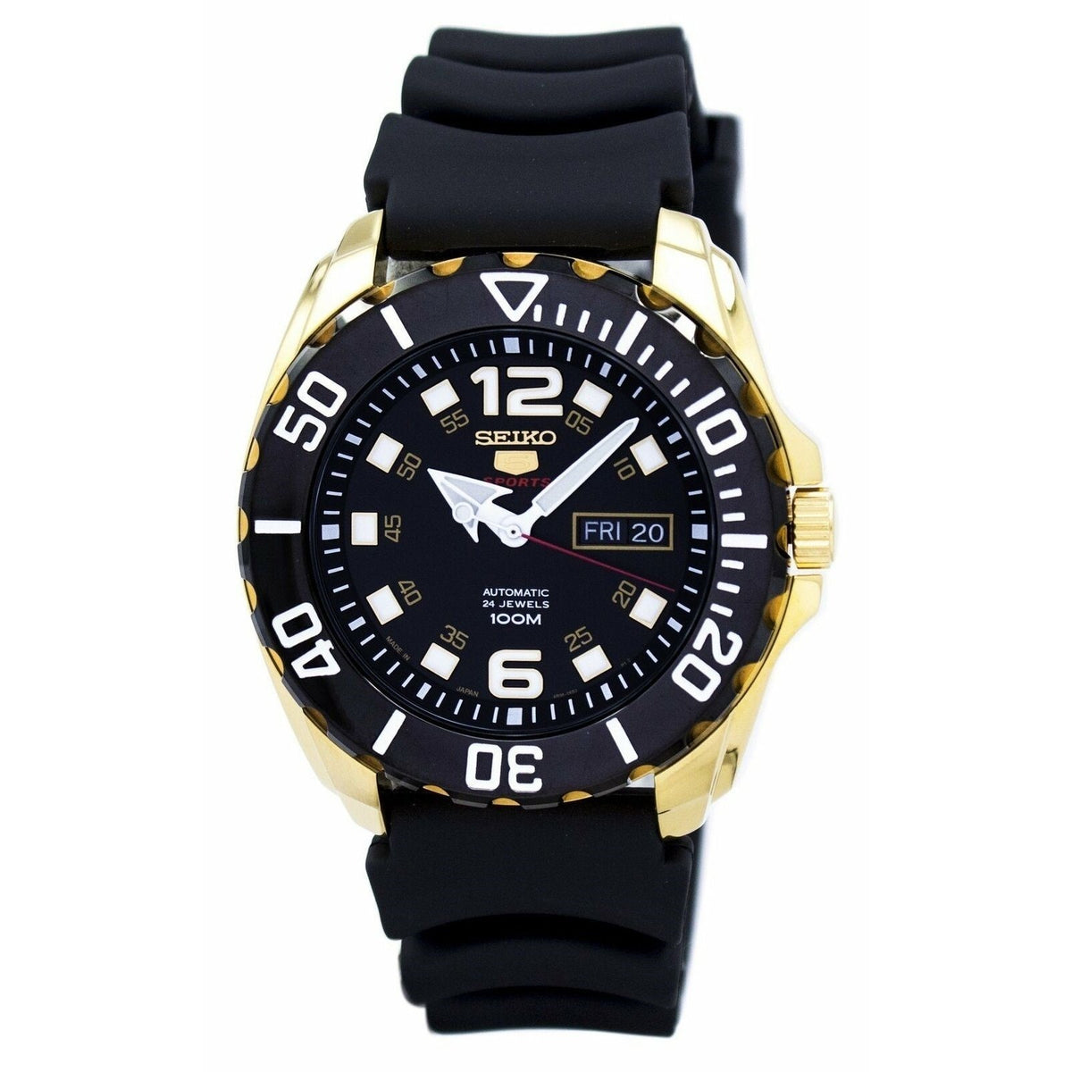 Seiko Men's SRPB40J1 Seiko 5 Black Rubber Watch