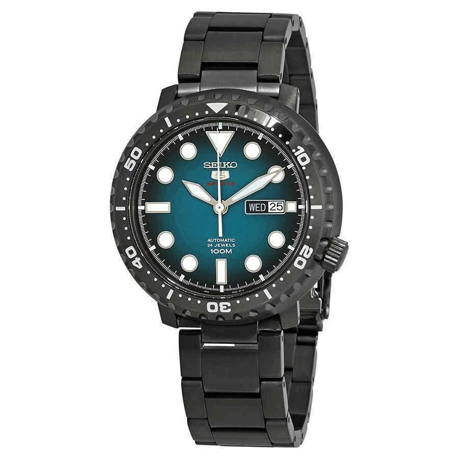 Seiko Men's SRPC65 Seiko 5 Sports Black Stainless Steel Watch