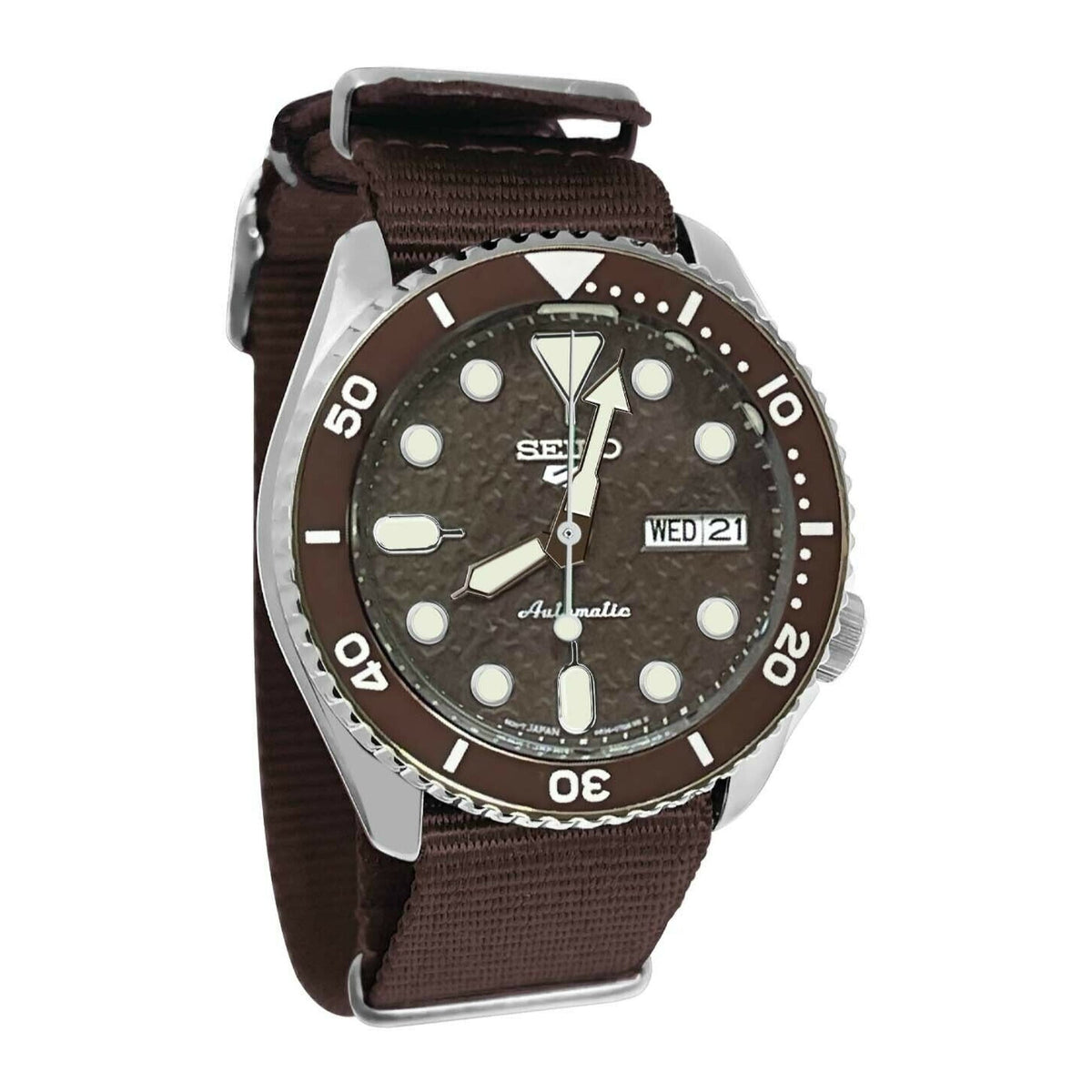 Seiko Men's SRPD85 Seiko 5 Brown Nylon Watch