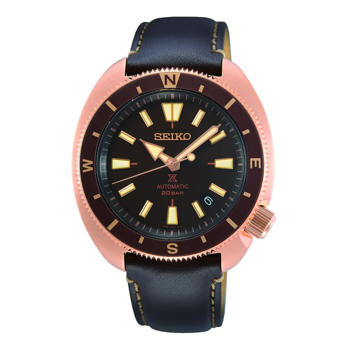 Seiko Men's SRPG18 Prospex Brown Leather Watch