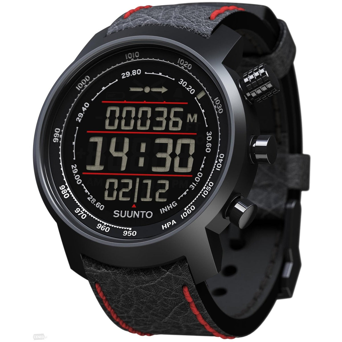 Suunto Unisex SS019171000 Elementum Terra Digital Black Leather Watch