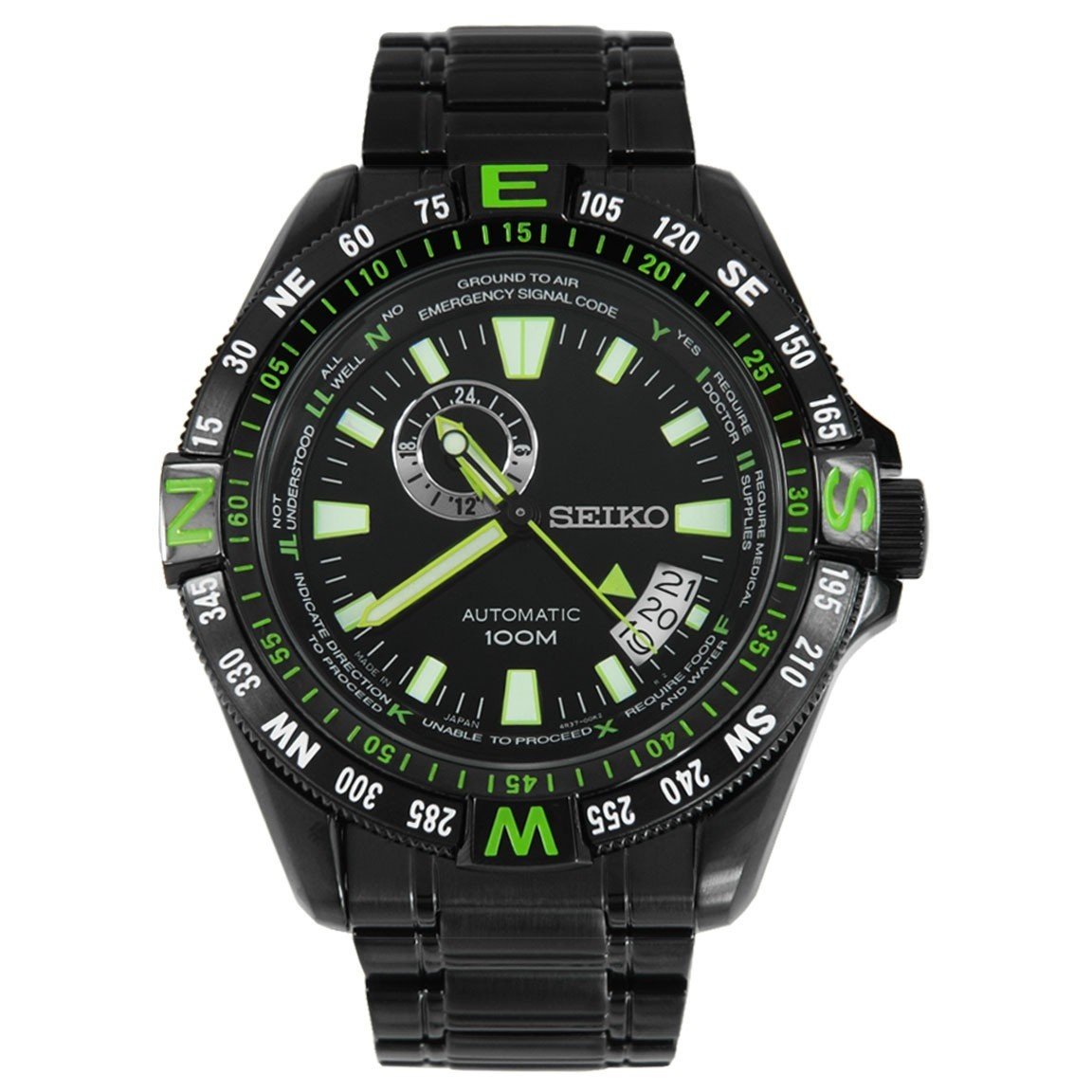 Seiko Men&#39;s SSA097 Automatic Black Stainless Steel Watch