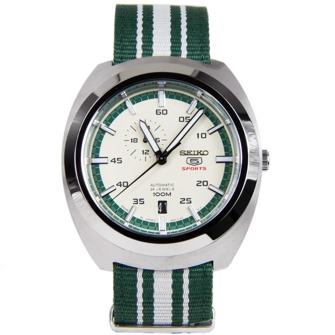Seiko Men's SSA285J1 Series 5 Sports Two-Tone Nylon Watch