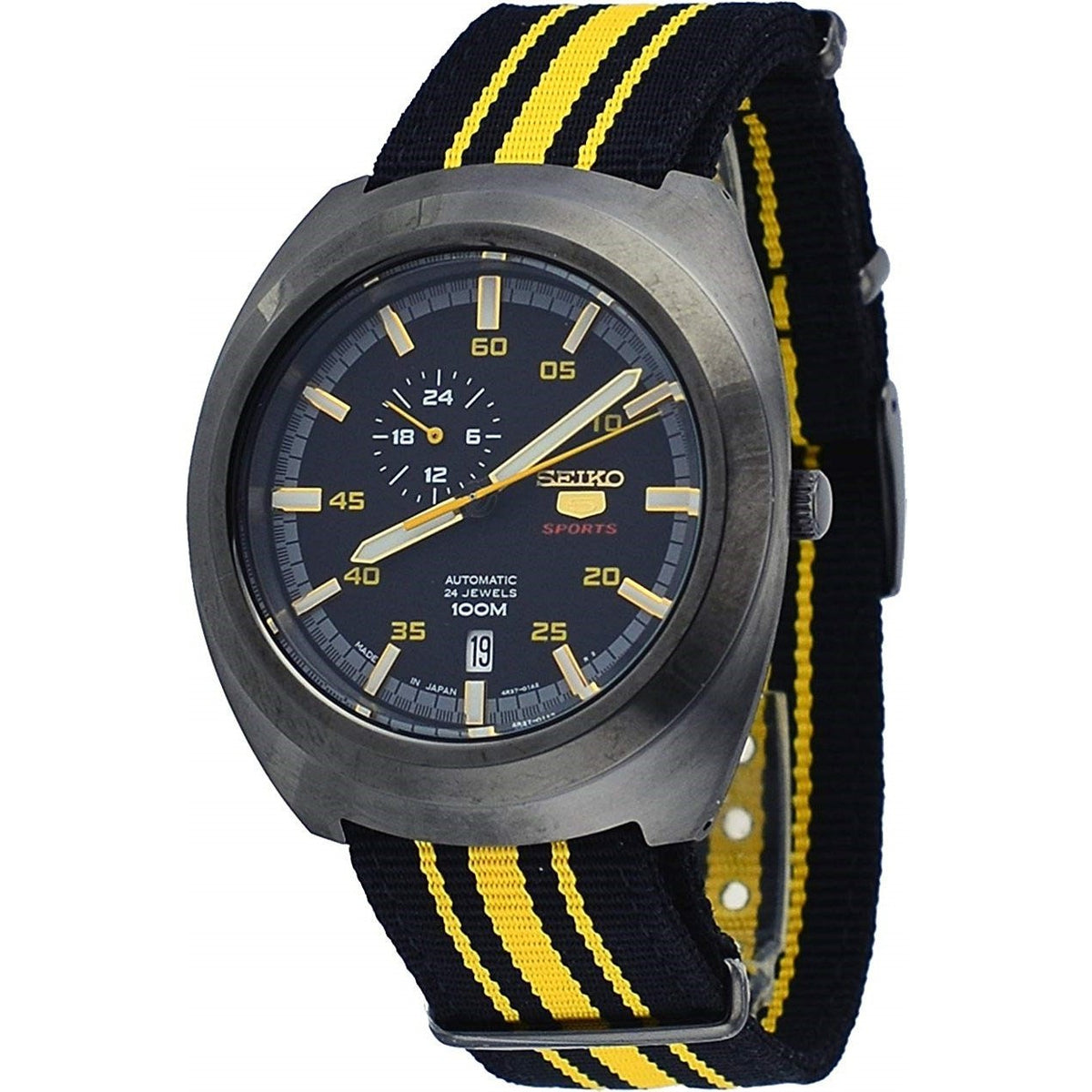 Seiko Men's SSA289J1 Series 5 Sports Two-Tone Nylon Watch