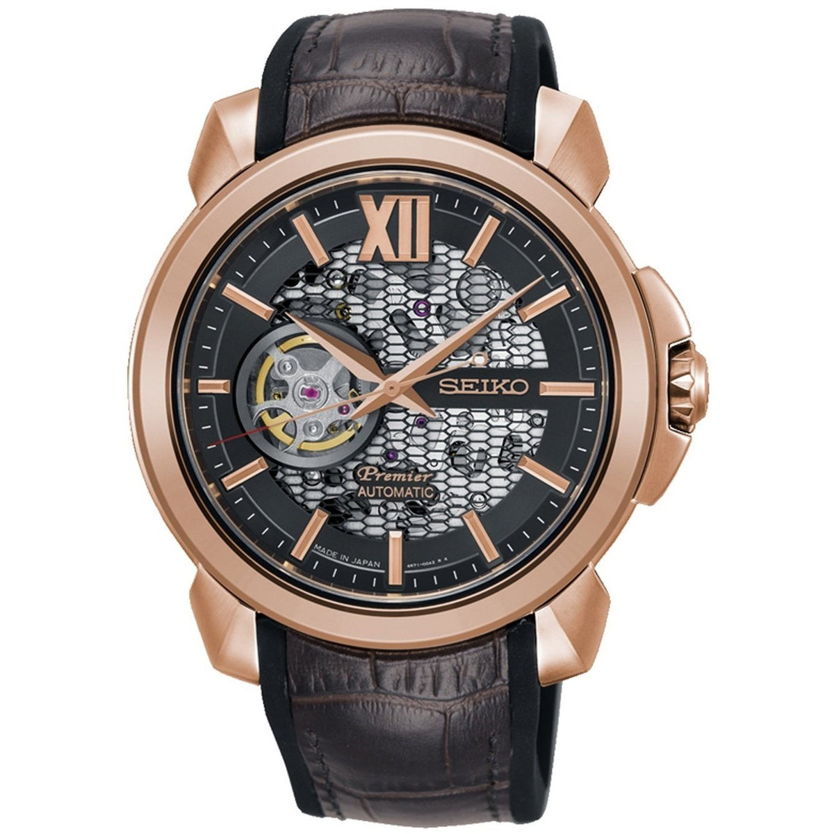 Seiko Men's SSA374J1 Novak Djokovic Limited Edition Automatic Brown Leather Watch