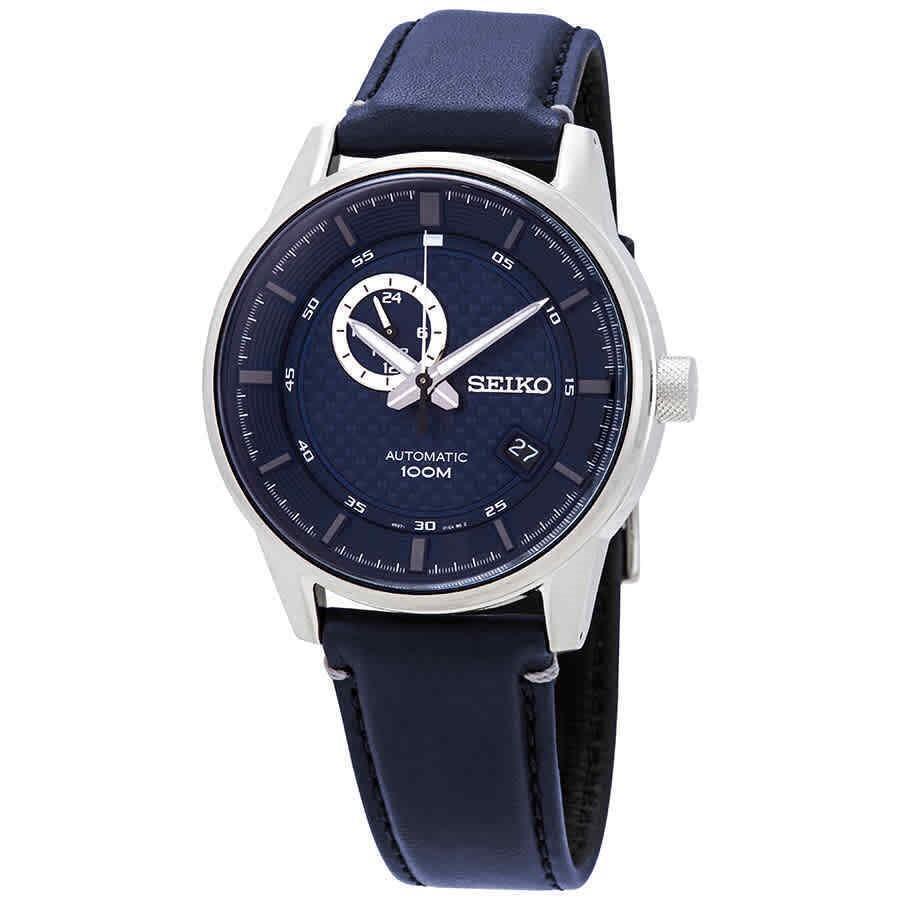 Seiko Men&#39;s SSA391 Neo Sports Blue Leather Watch