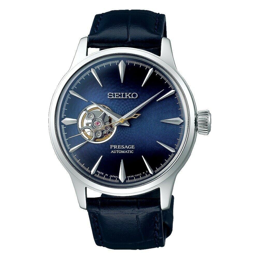 Seiko Men's SSA405J1 Presage Blue Leather Watch