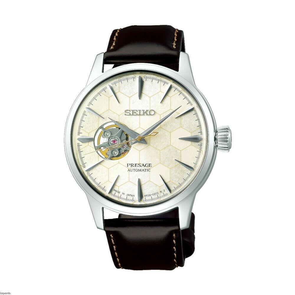 Seiko Men's SSA409J1 Presage Brown Leather Watch