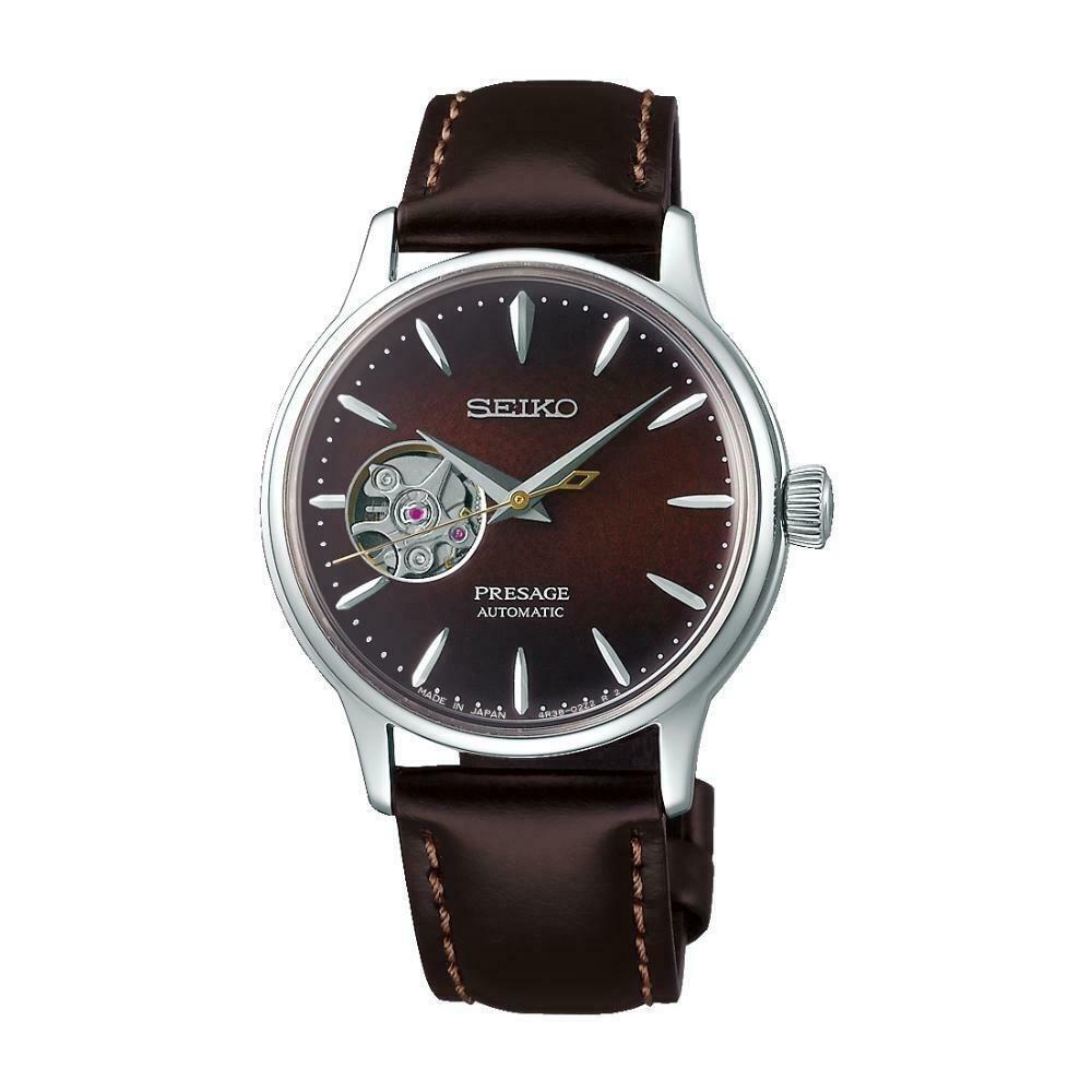 Seiko Women's SSA783J1 Presage Brown Leather Watch