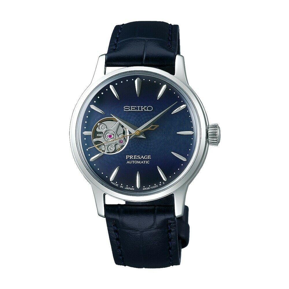Seiko Women's SSA785J1 Presage Blue Leather Watch