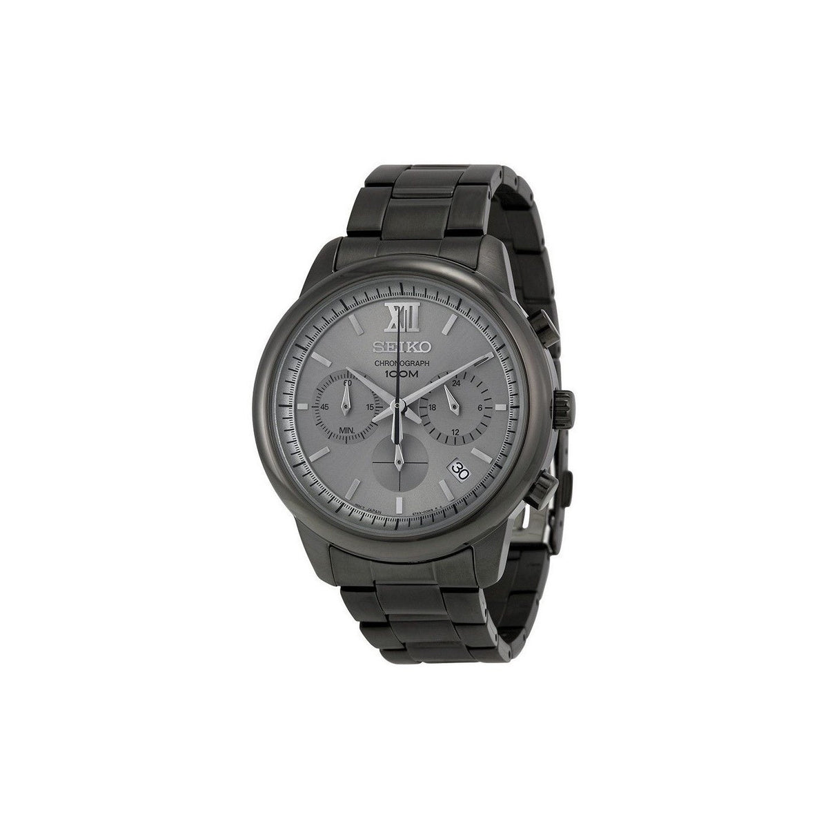 Seiko Men's SSB141 Chronograph Chronograph Black Stainless Steel Watch