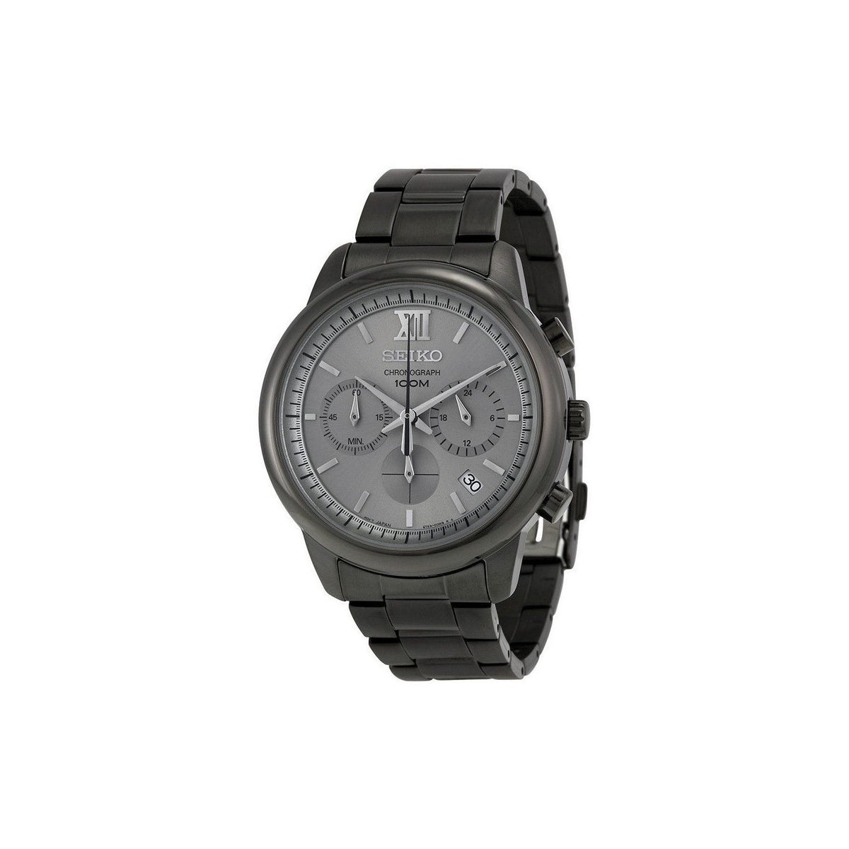Seiko Men&#39;s SSB141 Chronograph Chronograph Black Stainless Steel Watch