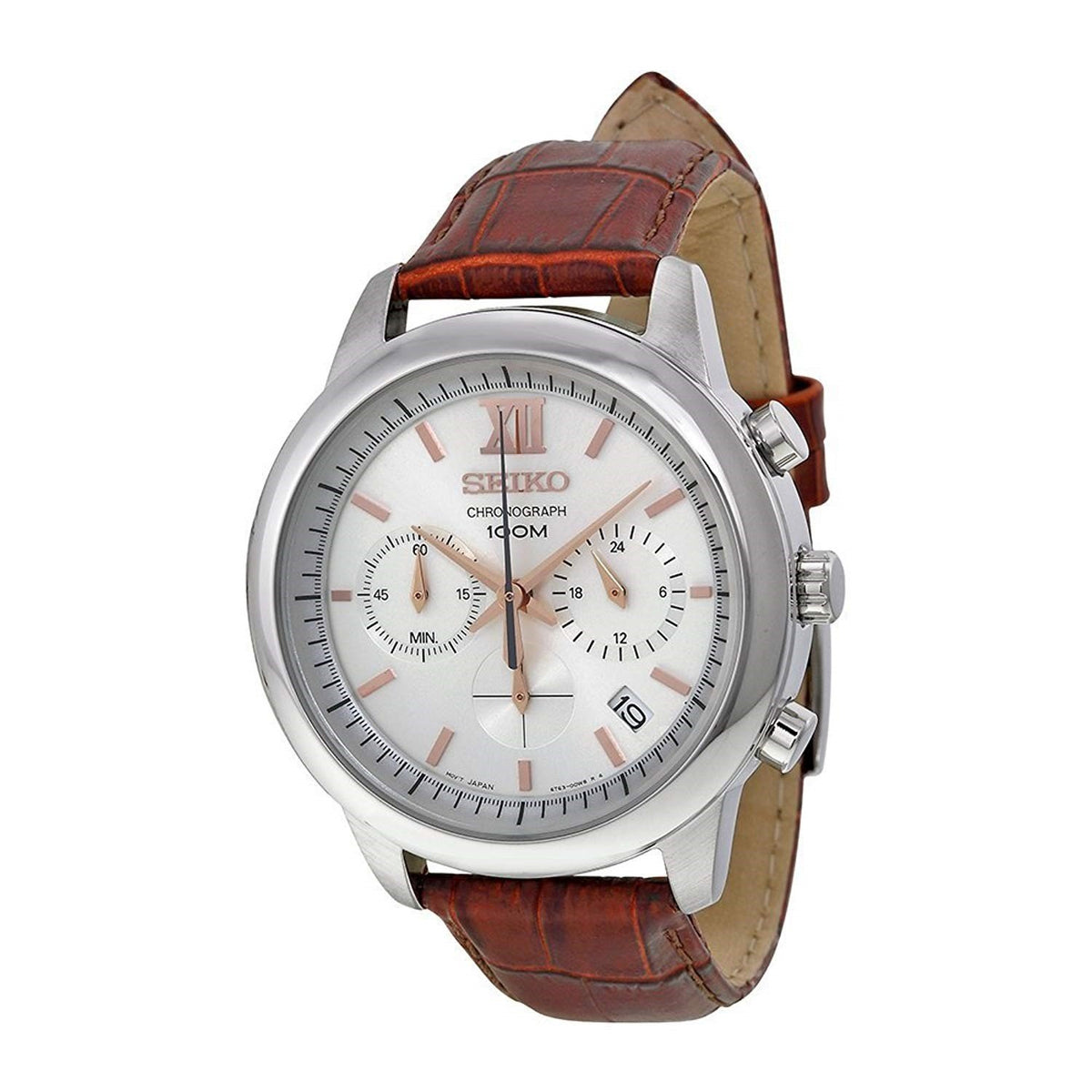 Seiko Men's SSB143 Chronograph Chronograph Brown Leather Watch