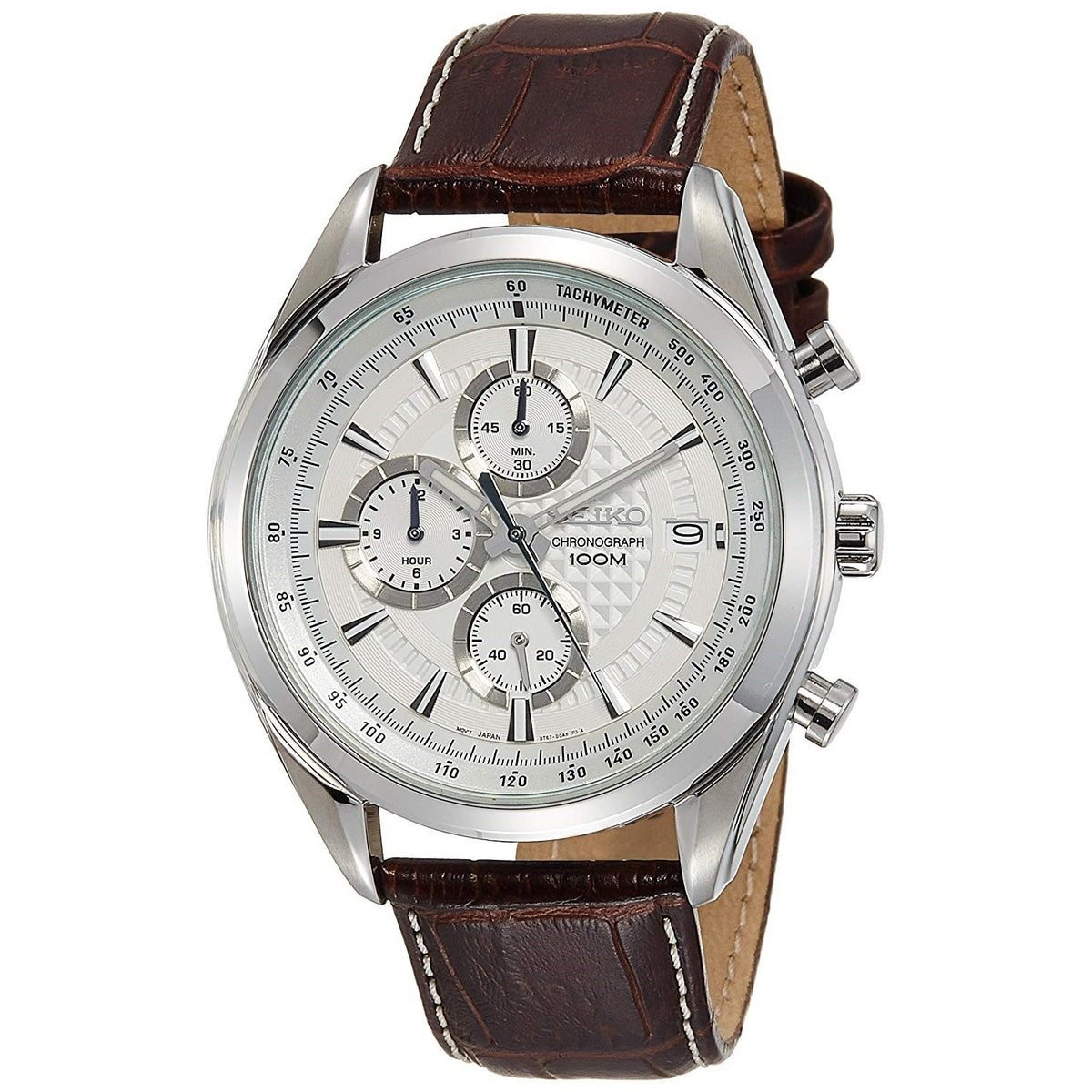 Seiko Men's SSB181 Conceptual Chronograph Brown Leather Watch