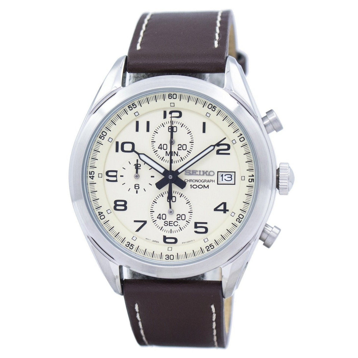 Seiko Men&#39;s SSB273 Chronograph Brown Leather Watch