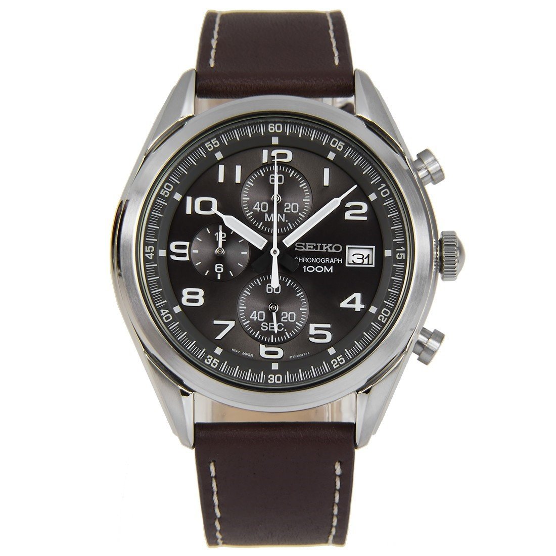 Seiko Men&#39;s SSB275 Chronograph Brown Leather Watch