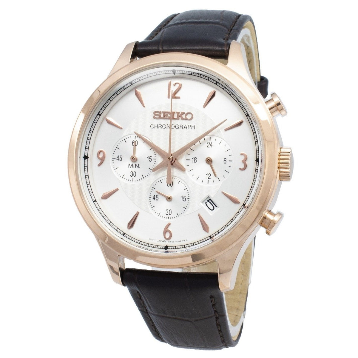 Seiko Men's SSB342 Chronograph Chronograph Brown Leather Watch