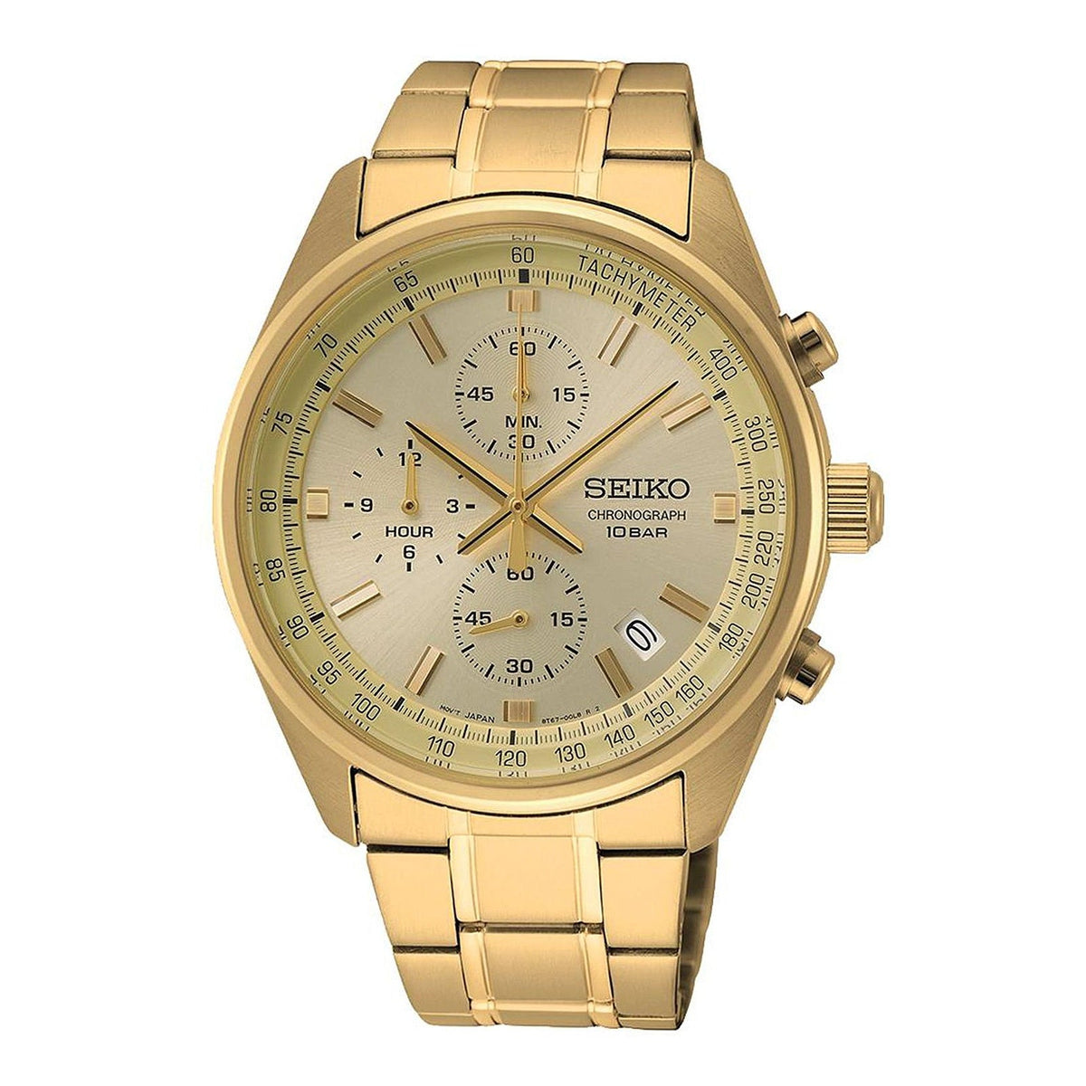 Seiko Men's SSB382 Chronograph Chronograph Gold-Tone Stainless Steel Watch