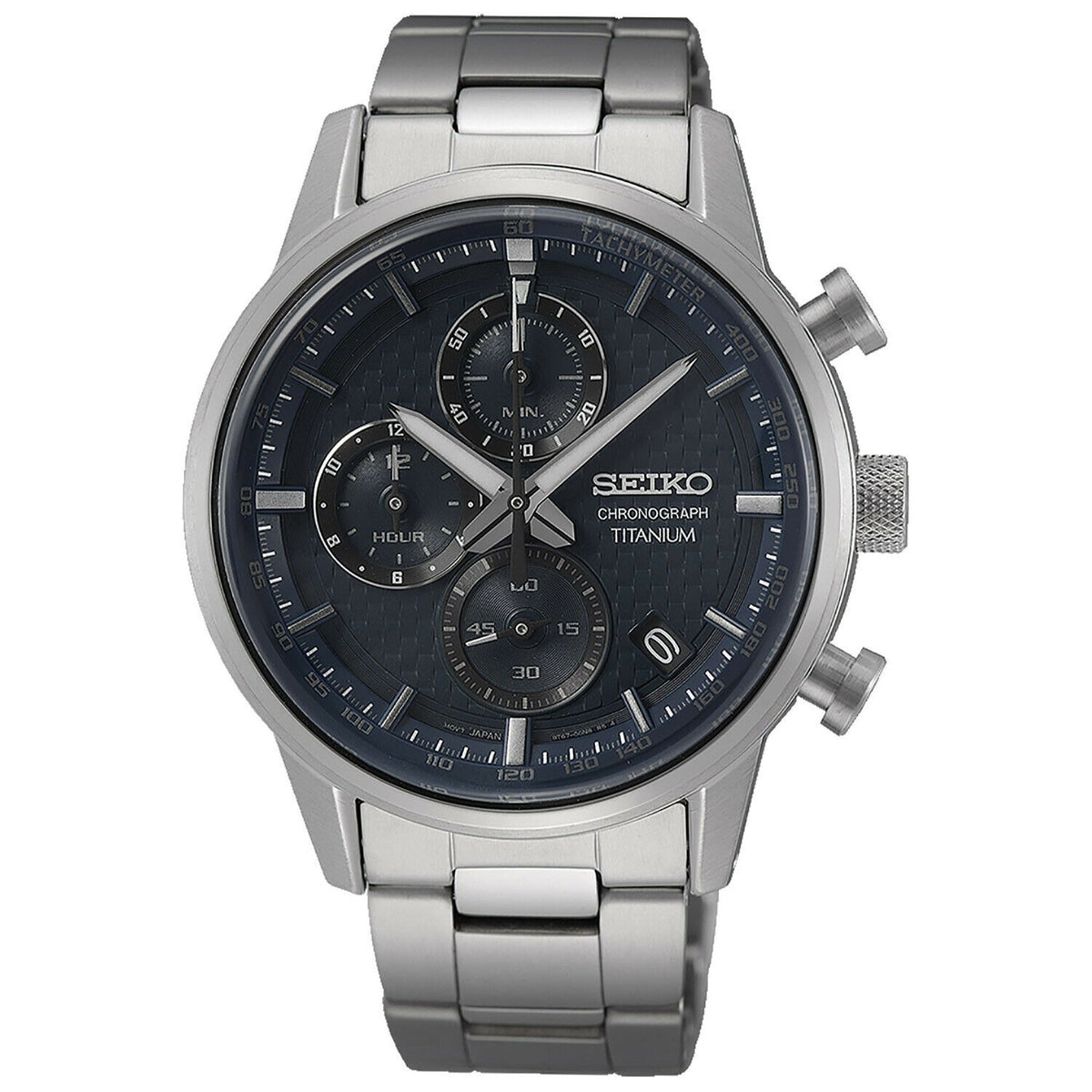 Seiko Men&#39;s SSB387 Chronograph Chronograph Grey Titanium Watch
