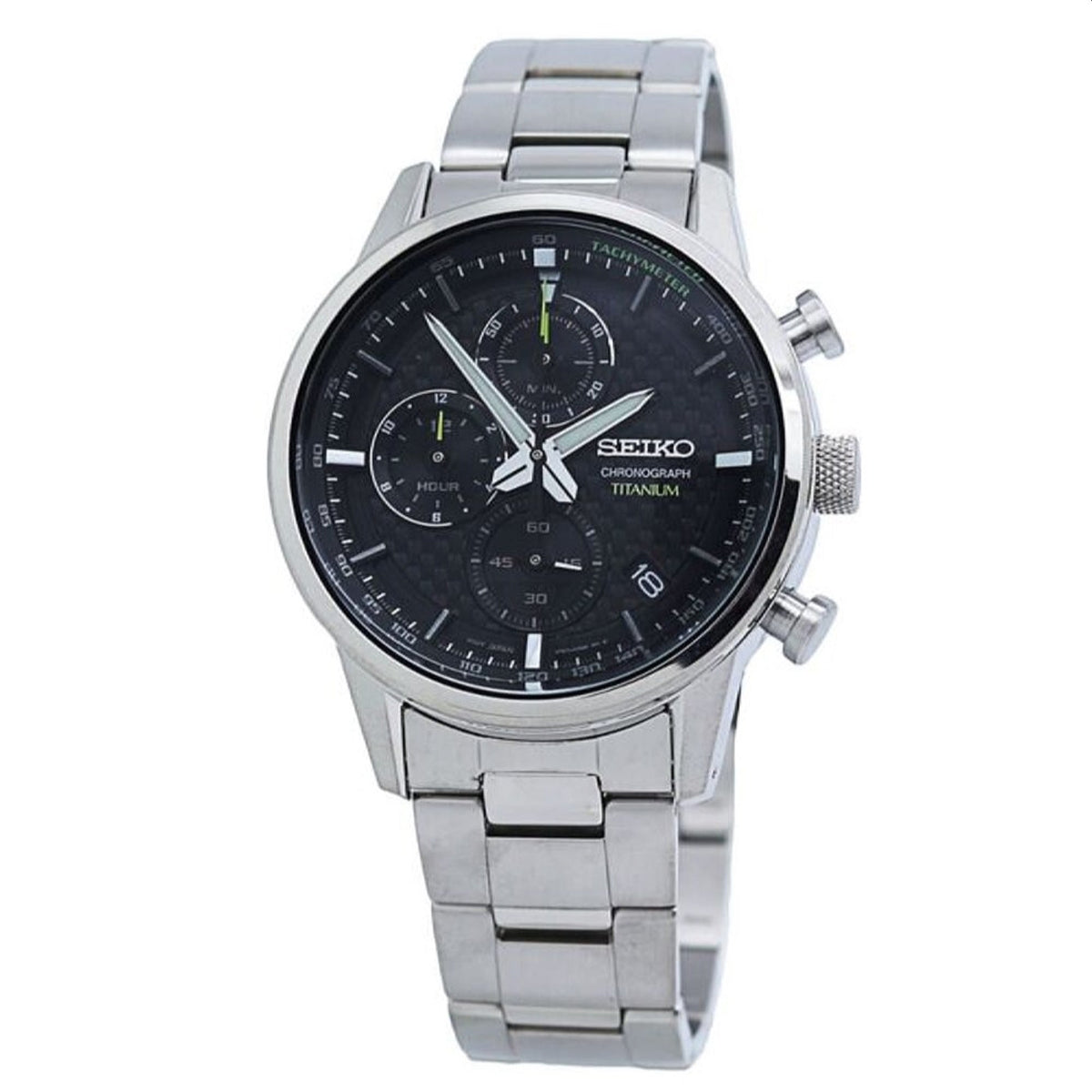 Seiko Men's SSB389 Chronograph Chronograph Grey Titanium Watch
