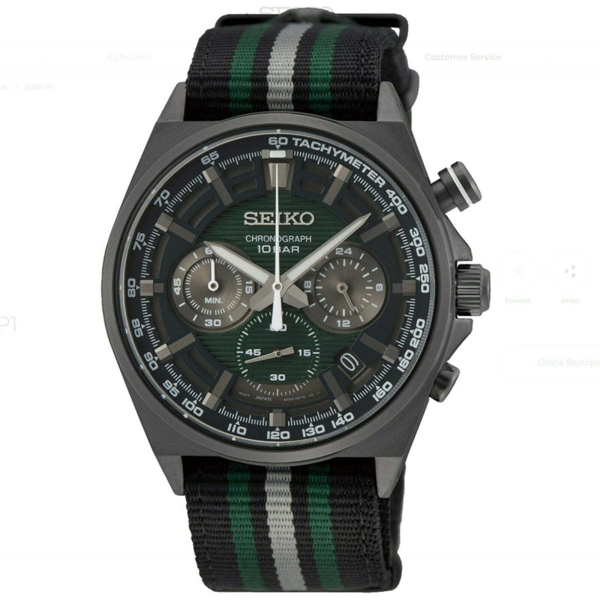 Seiko Men's SSB411 Seiko Chronograph Chronograph Multicolor Nylon Watch