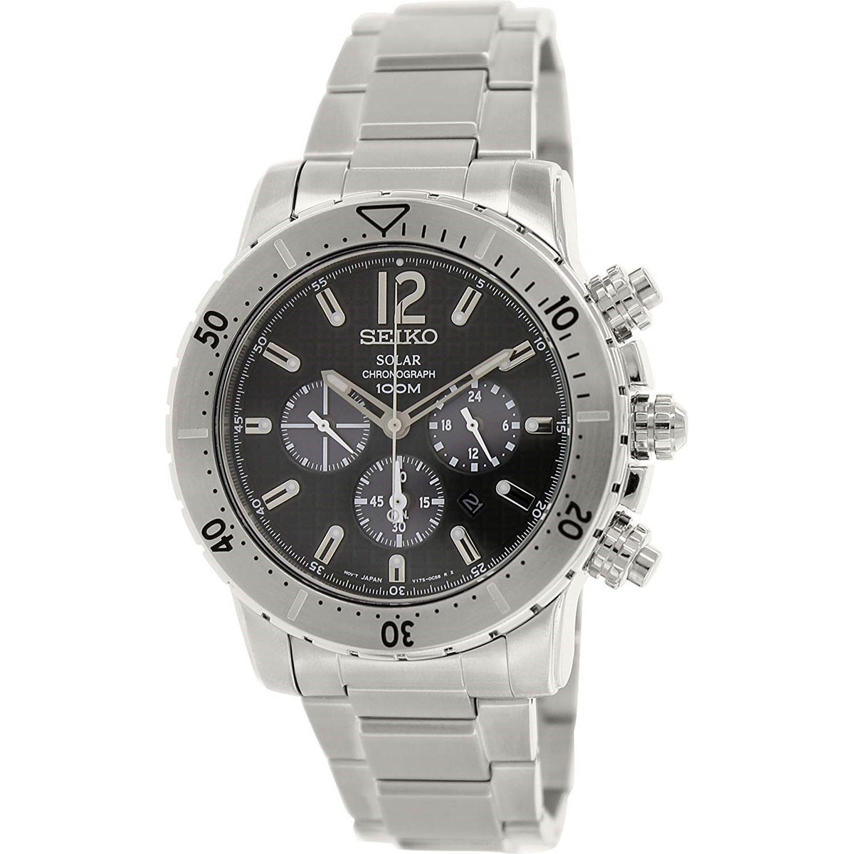 Seiko Men's SSC223 Chronograph Black Stainless Steel Watch