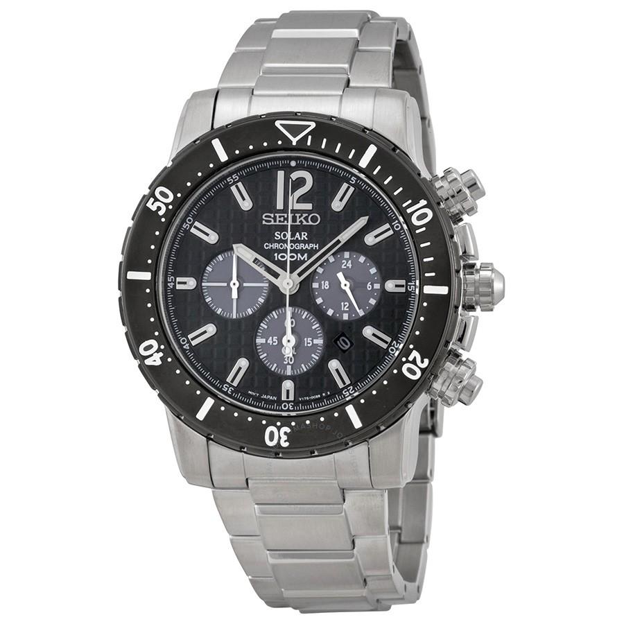 Seiko Men&#39;s SSC245 Solar Chronograph Stainless Steel Watch