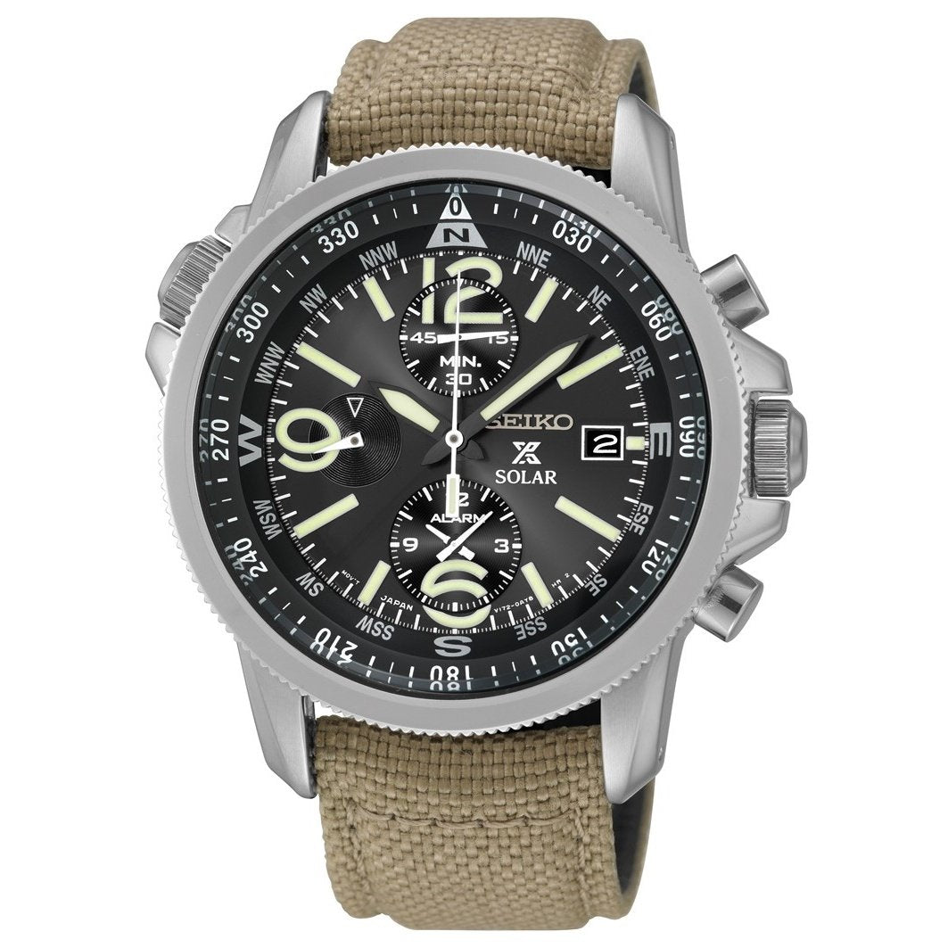 Seiko Men&#39;s SSC293 Prospex Chronograph Beige Nylon Watch